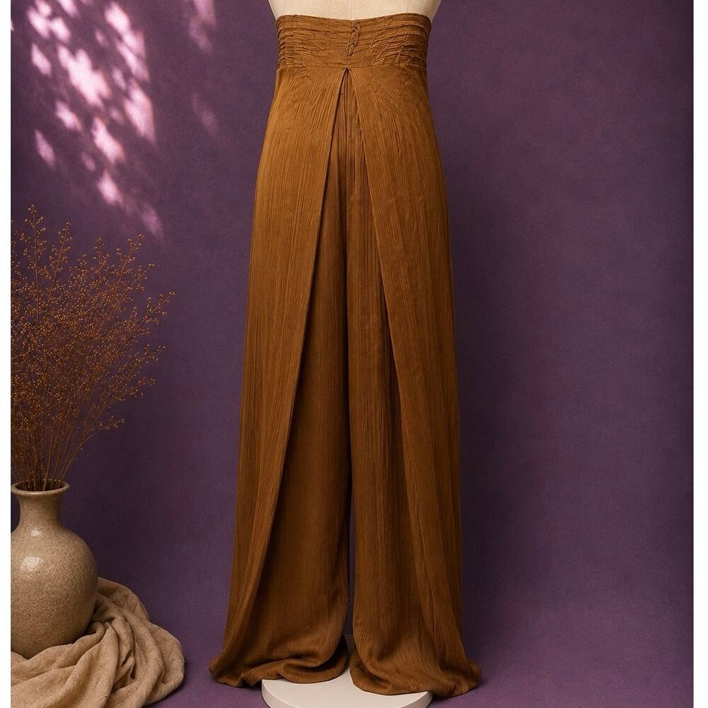 Free People Bronze Draped Wide Leg Jumpsuit